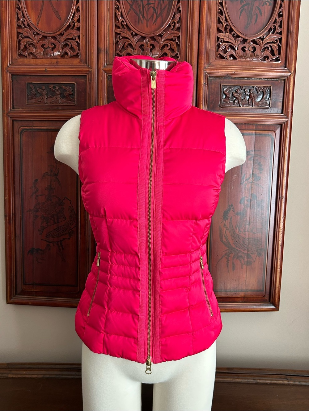 Lily Pulitzer Quilted down/feather pinkVest, XS